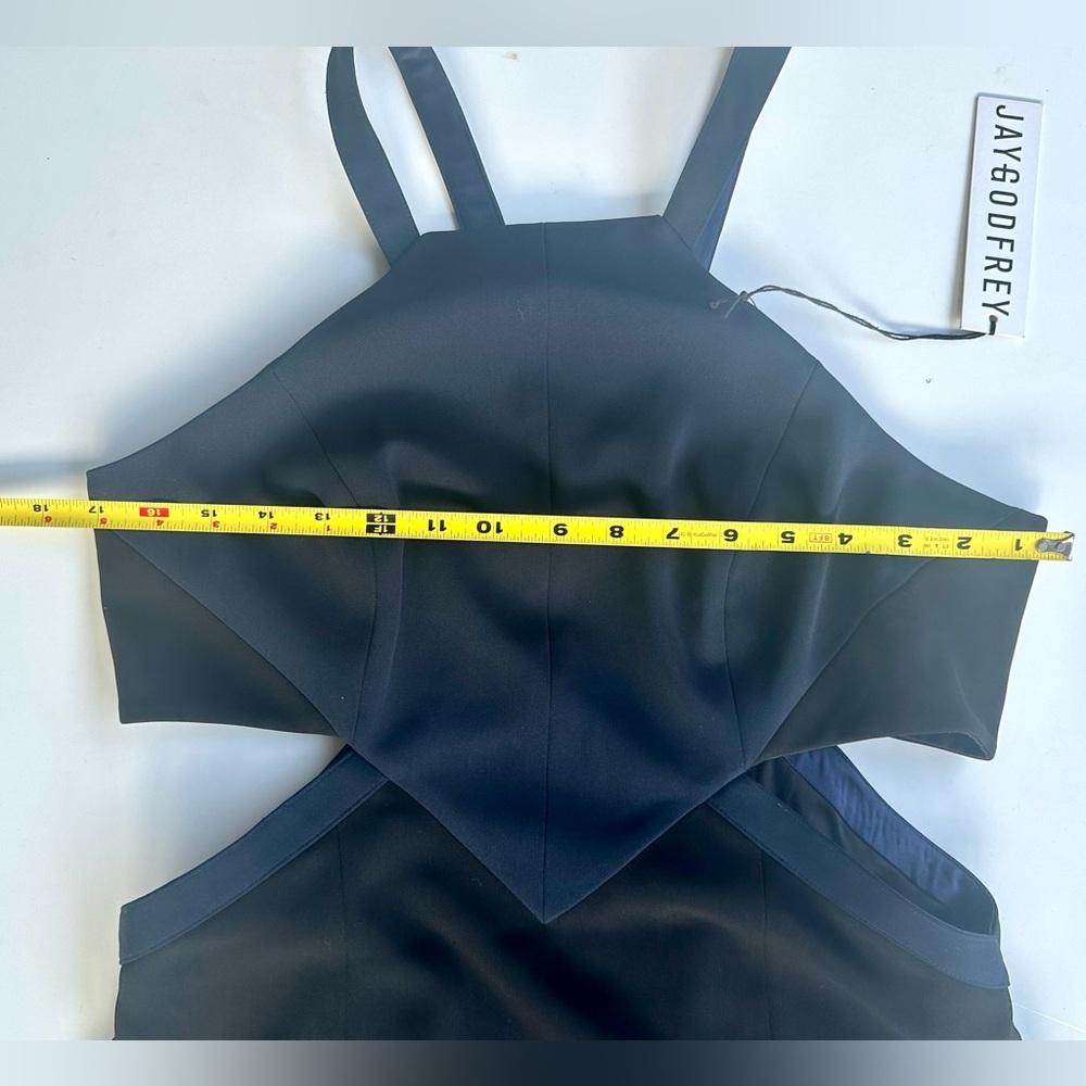 NWT JAYGODFREY Walker Side Cutout Square Neck Sheath Mini Backless Dress 10 - Picture 16 of 16